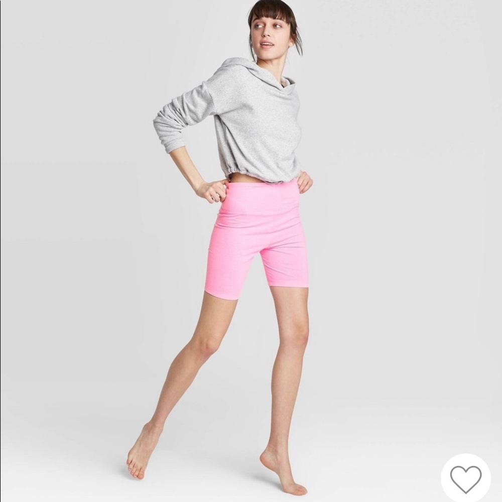 Pink neon biker shorts